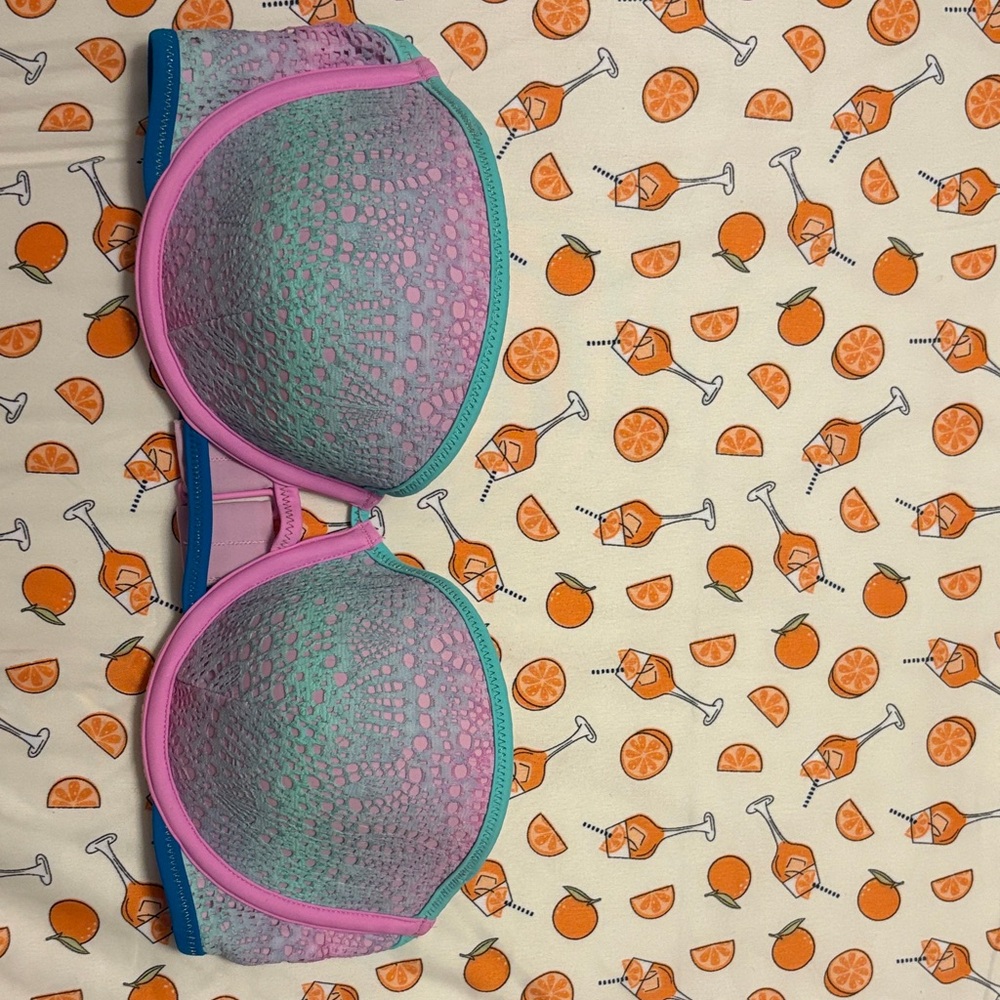 Pastel Mesh Underwire Bra in Pink & Mint